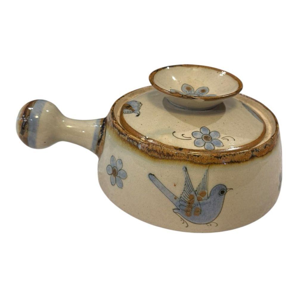 Ken Edwards El Palomar Mexican Pottery Casserole Dish Hand Painted Bird Ceramic